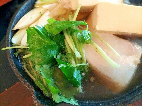 カレイと水菜のだし醤油煮♩